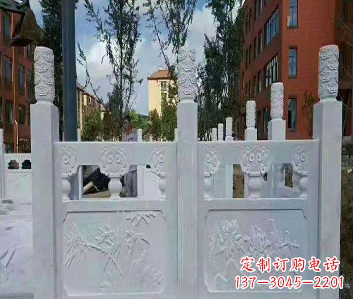 黄冈园林景观大理石桥栏板石雕_2