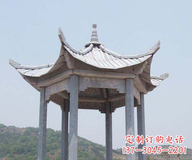 黄冈园林景观单层石雕凉亭 (2)