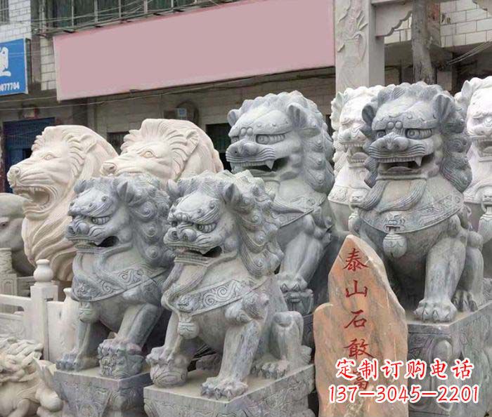 黄冈园林景观仿古狮子石雕