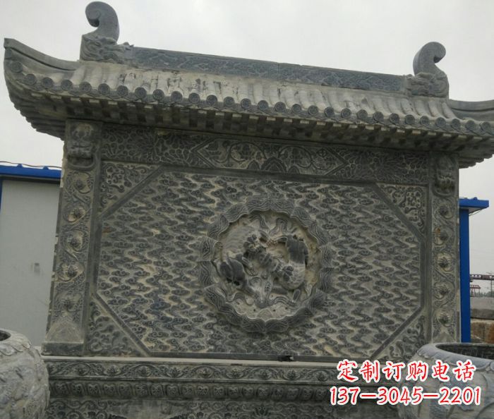 黄冈园林景观仿古石雕影壁