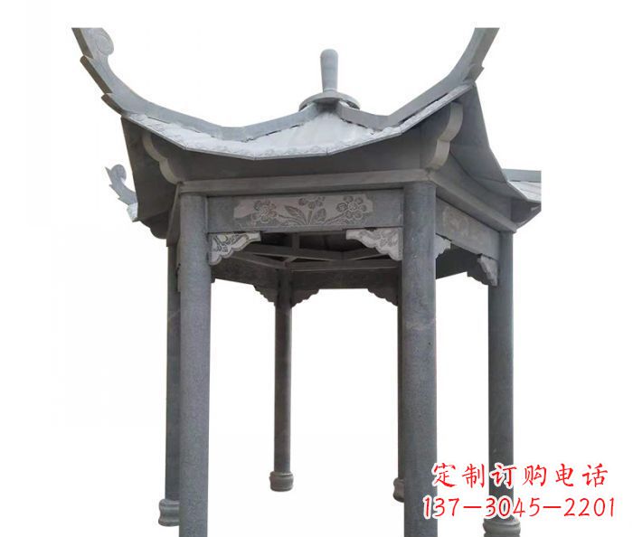 黄冈园林景观仿古石雕凉亭 (3)
