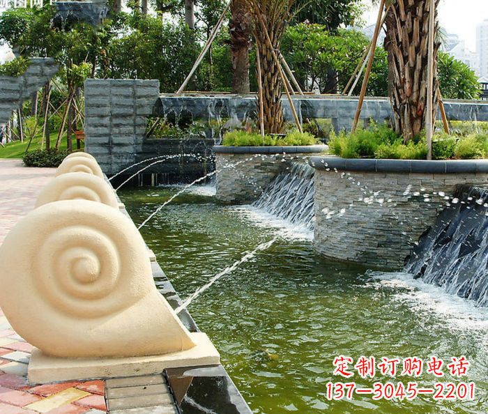 黄冈园林景观蜗牛喷泉石雕