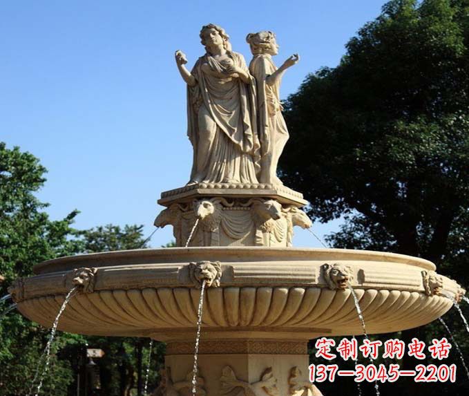 黄冈园林景观西方人物喷泉石雕