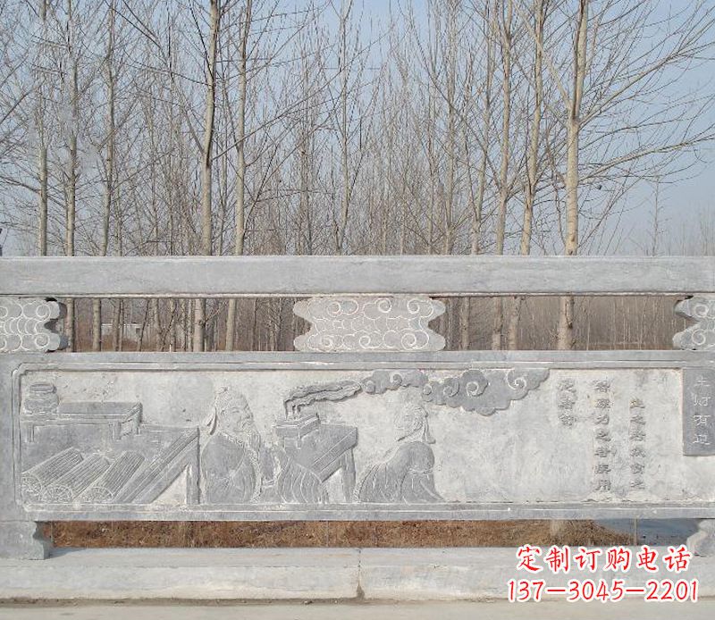 黄冈园林石浮雕栏板景观石雕 (3)