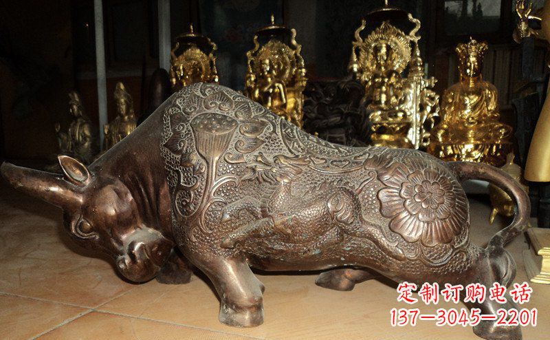 黄冈园林拓荒牛景观铜雕