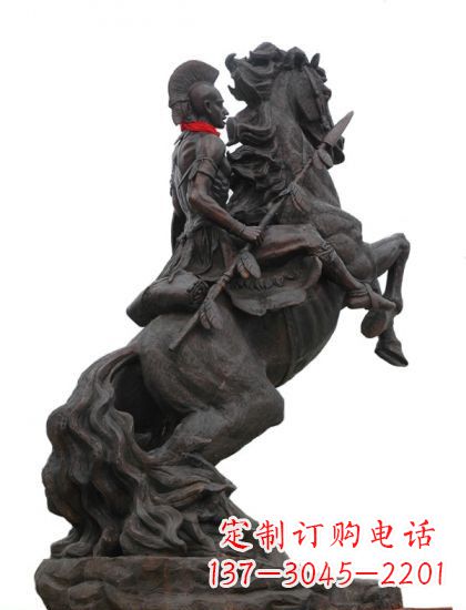 黄冈战士与马 铸铜雕塑