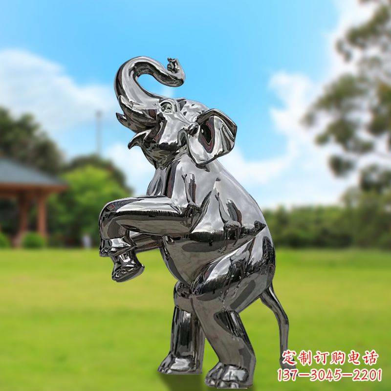 黄冈站立的不锈钢小象雕塑