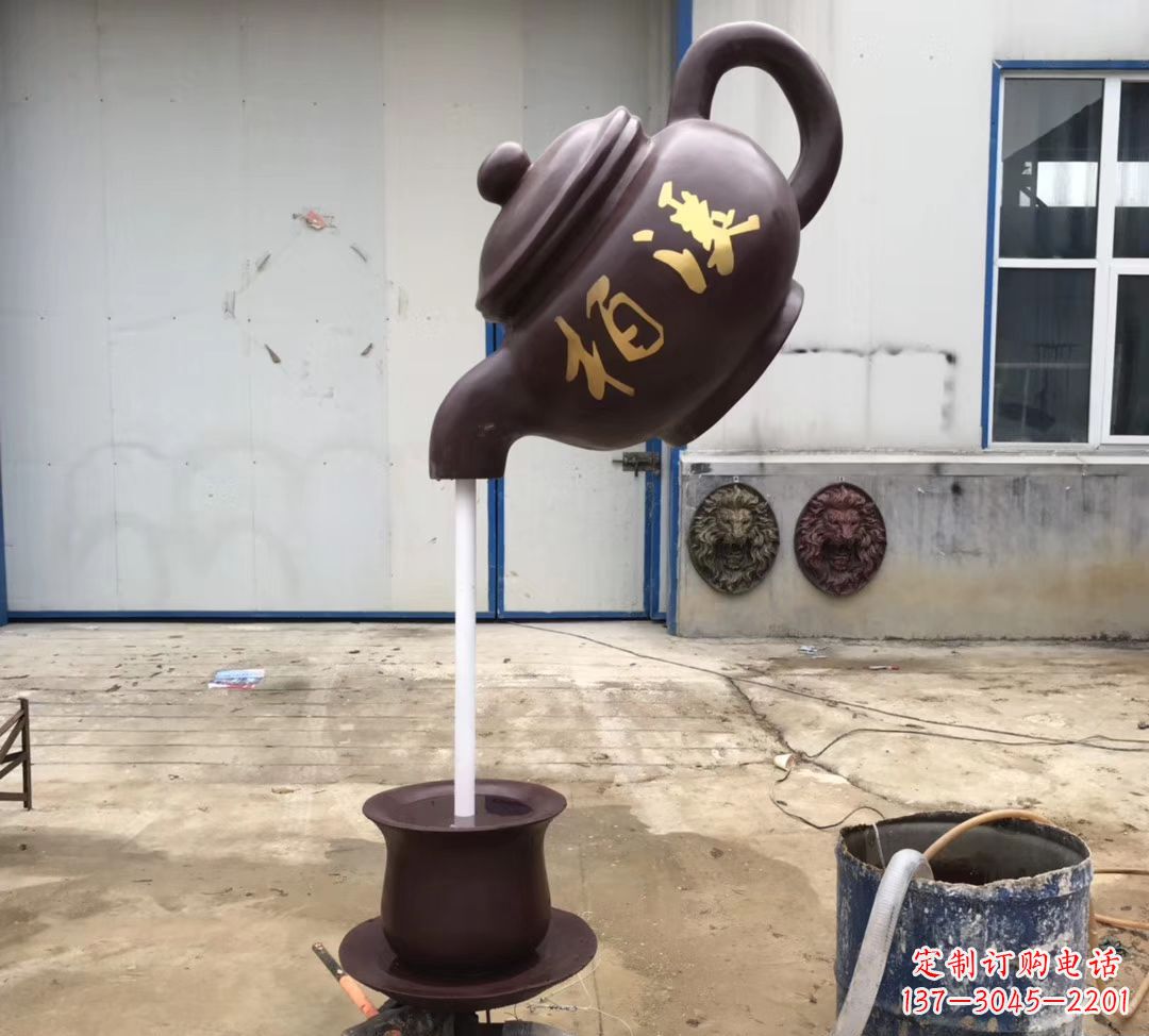黄冈招财进宝茶壶喷泉景观雕塑