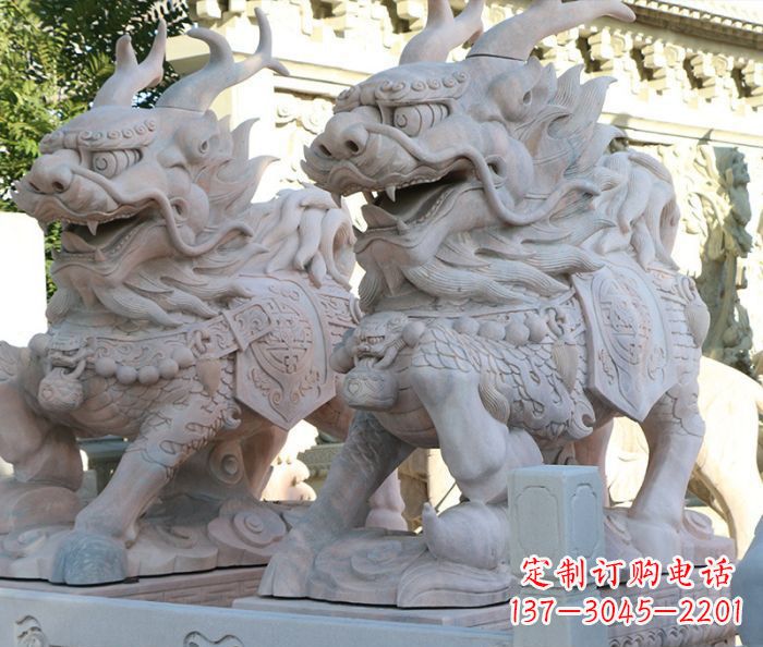 黄冈招财瑞兽麒麟石雕 (2)
