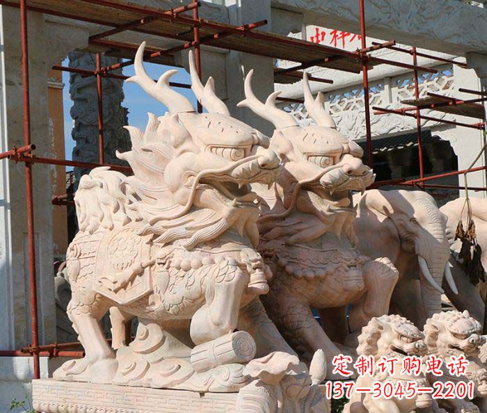 黄冈招财瑞兽麒麟石雕