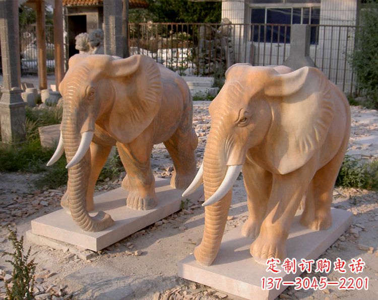 黄冈招财石雕大象