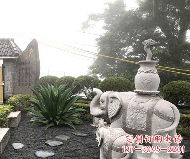 黄冈招财驮宝大象石雕