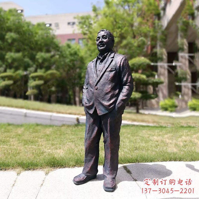 黄冈中国当代著名数学家铸铜华罗庚雕塑
