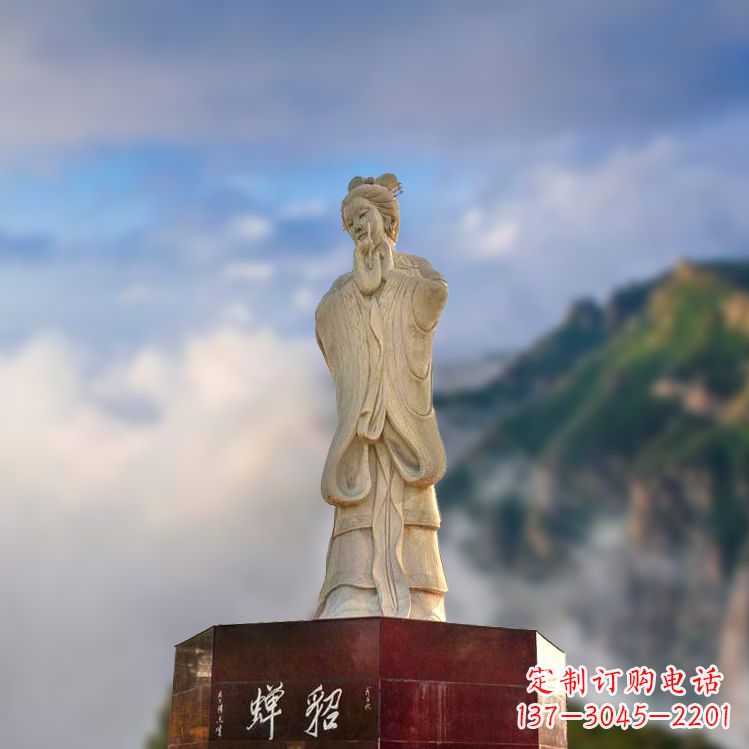 黄冈中国古代四大美女之貂蝉景观石雕
