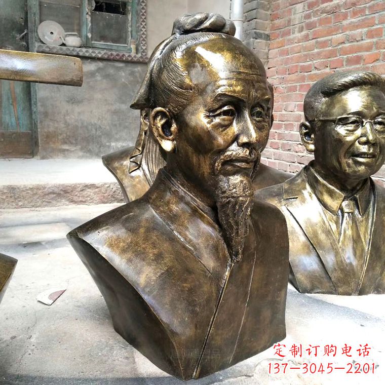 黄冈中国古代著名数学家祖冲之铸铜胸像雕塑