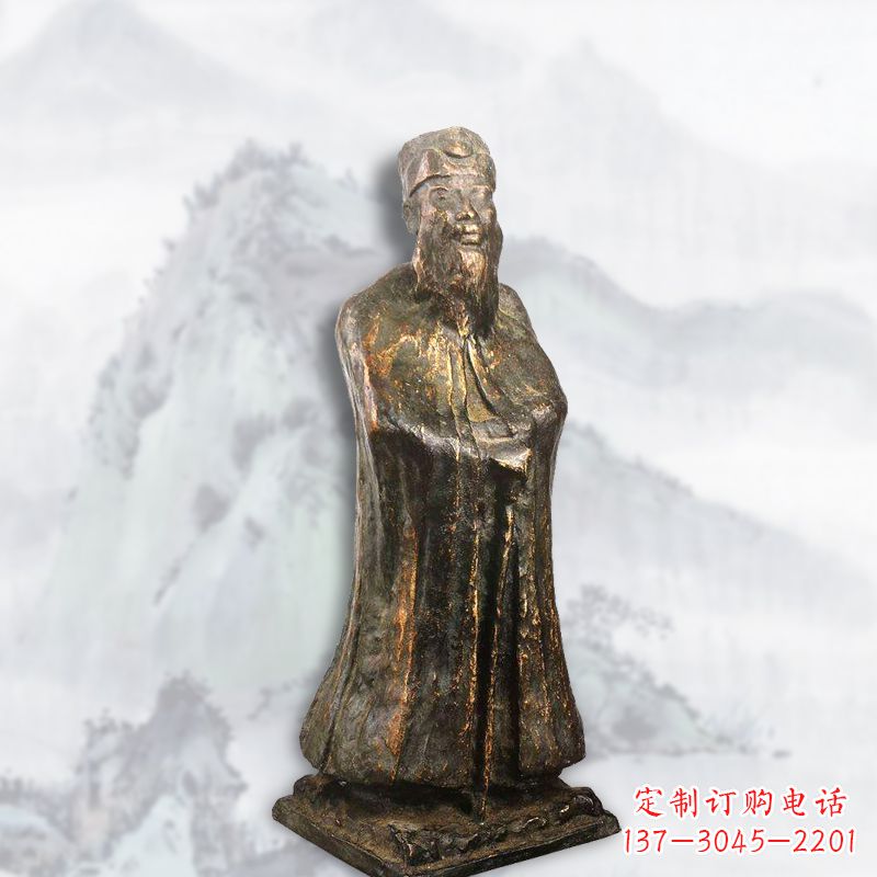 黄冈中国近代著名画家张大千铸铜雕塑