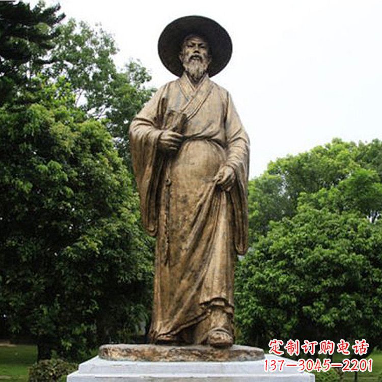 黄冈中国历史文化名人北宋文学家苏轼苏东坡铜雕像