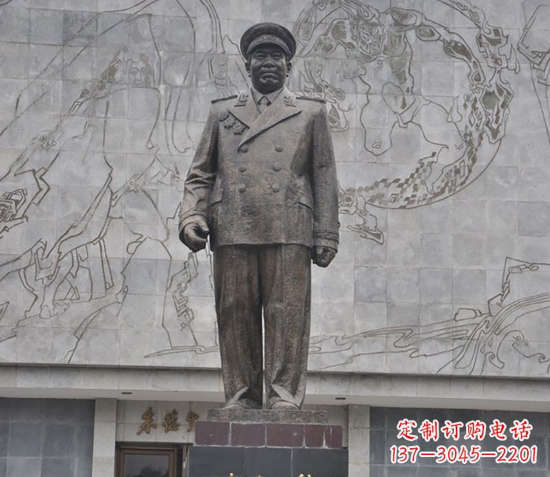 黄冈朱德人物铜雕