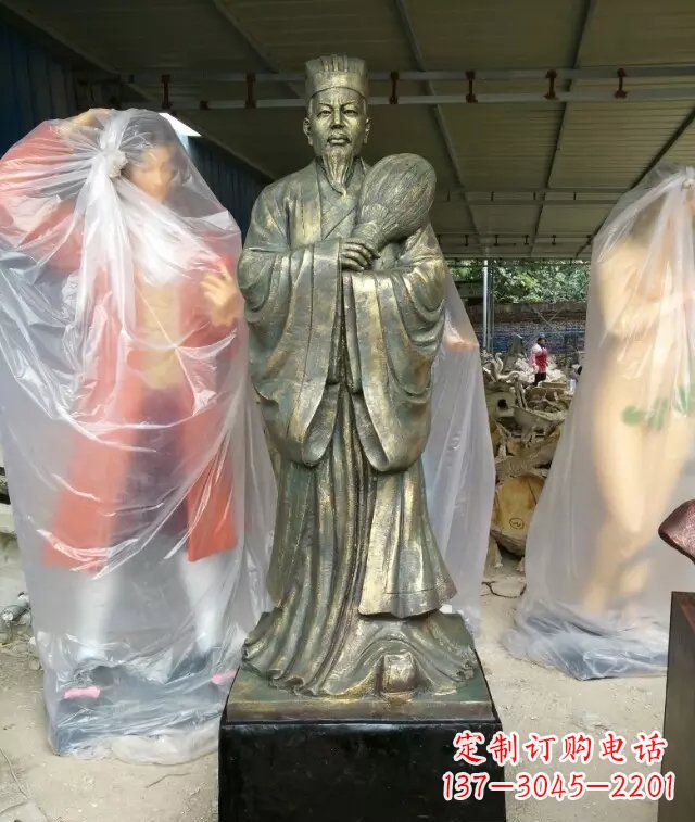 黄冈诸葛亮古代人物铜雕