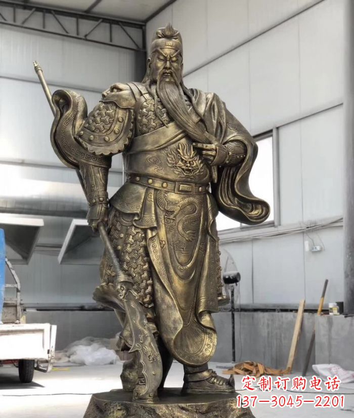 黄冈铸铜关公雕塑