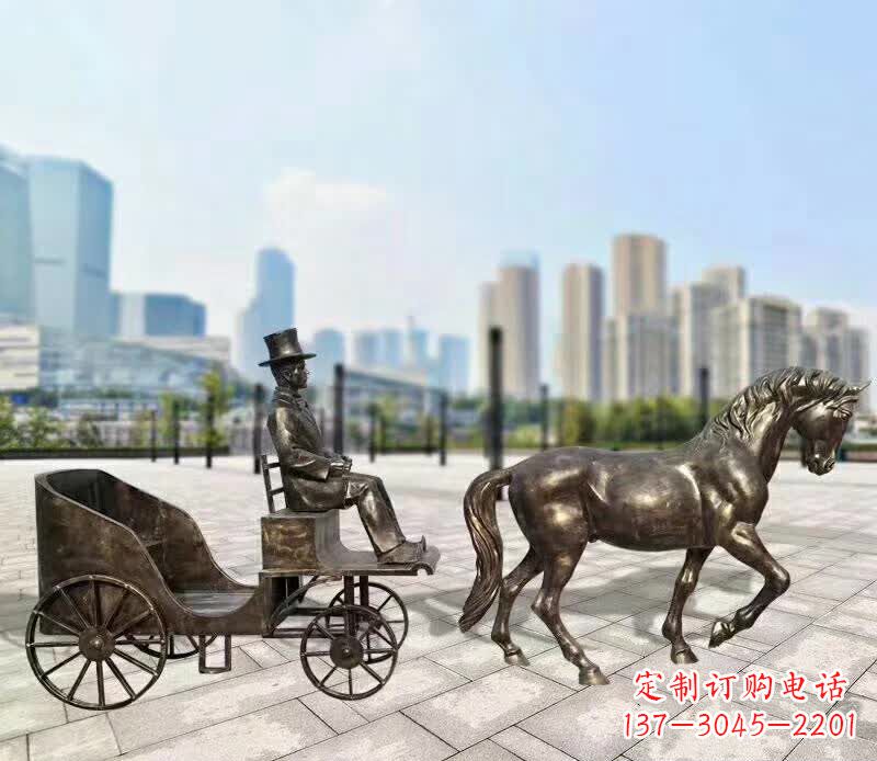 黄冈铸铜广场马车雕塑