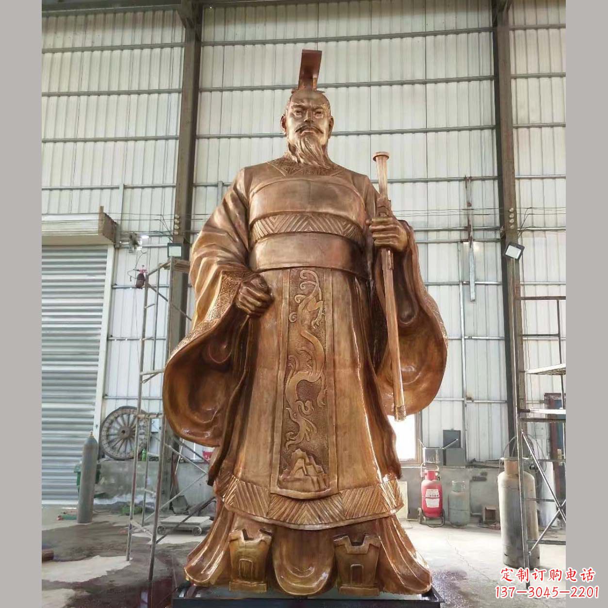 黄冈铸铜汉武帝雕塑