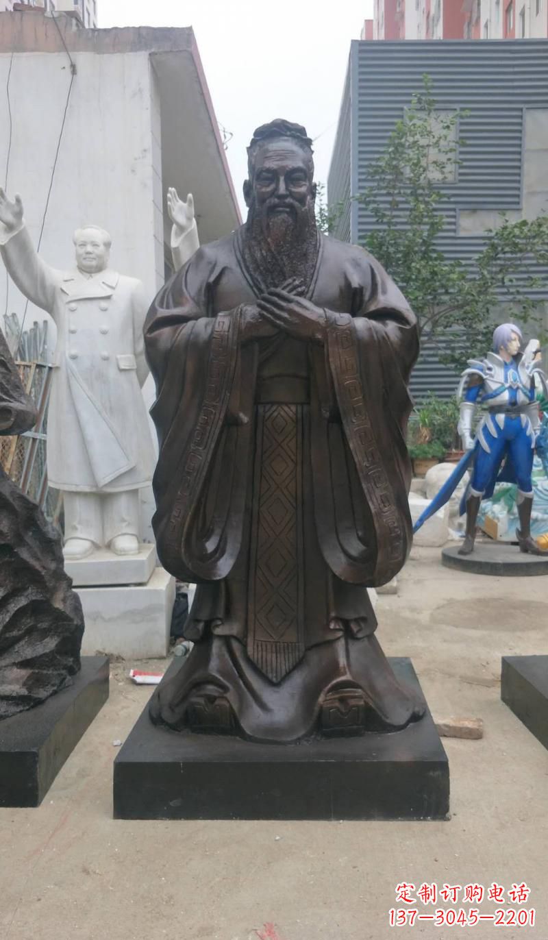 黄冈铸铜孔子雕塑