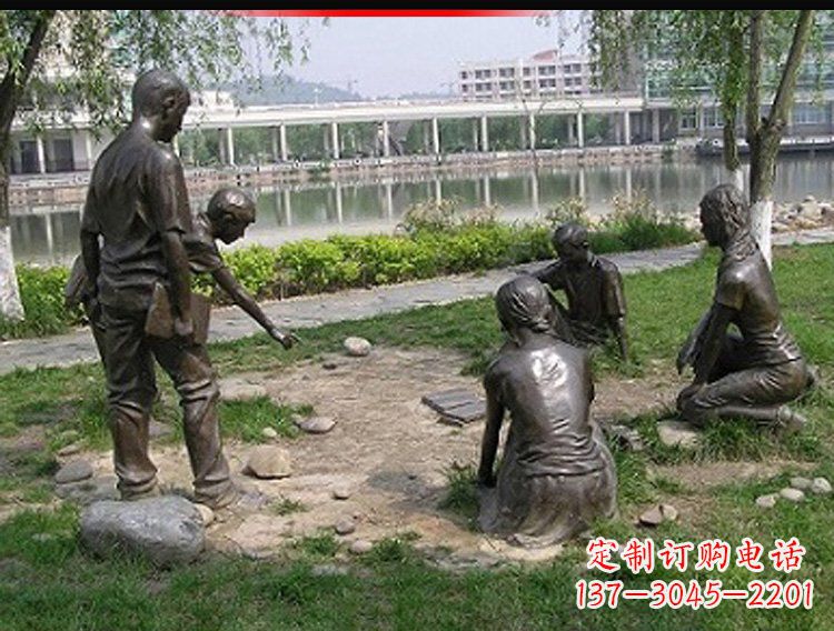 黄冈铸铜老师和学生雕塑