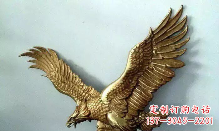 黄冈铸铜老鹰企业动物铜雕 (2)