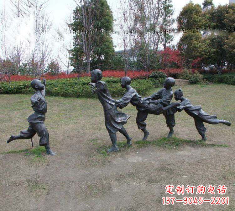 黄冈铸铜老鹰捉小鸡儿童雕塑