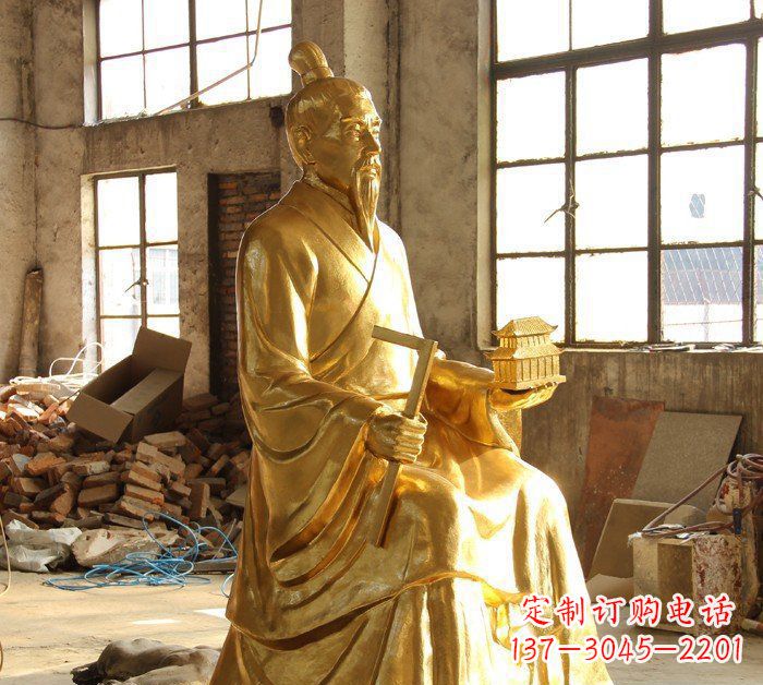 黄冈铸铜鲁班古代人物铜雕