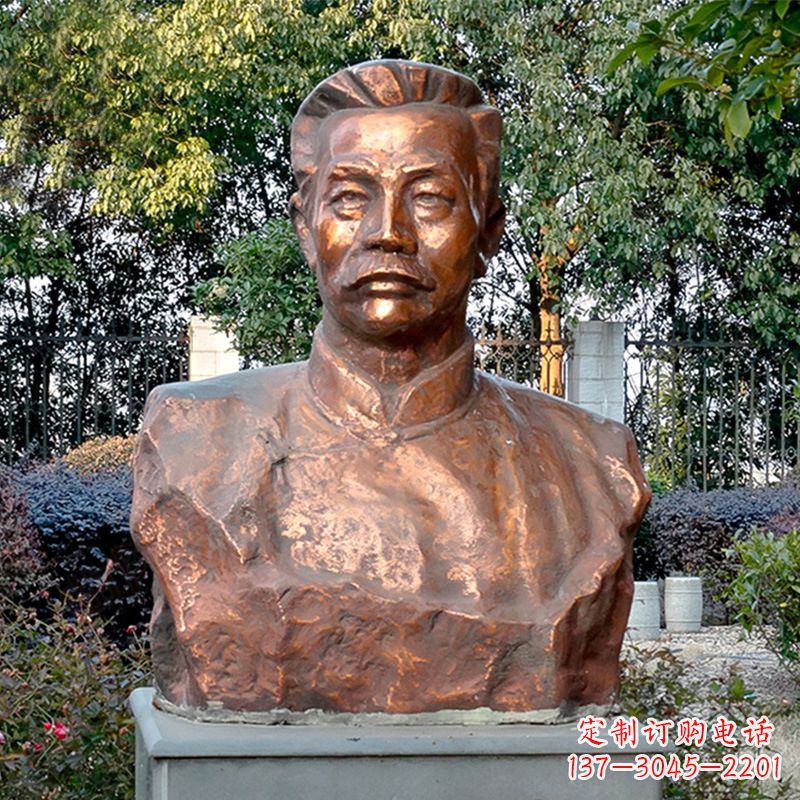 黄冈铸铜鲁迅半身像雕像
