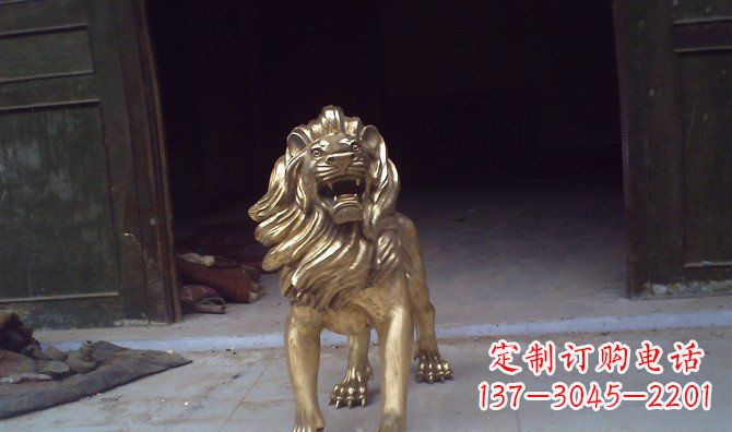 黄冈铸铜狮子西洋狮子铜雕