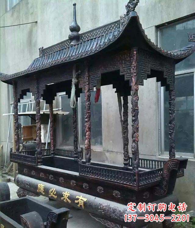黄冈铸铜寺庙香炉铜雕 (2)