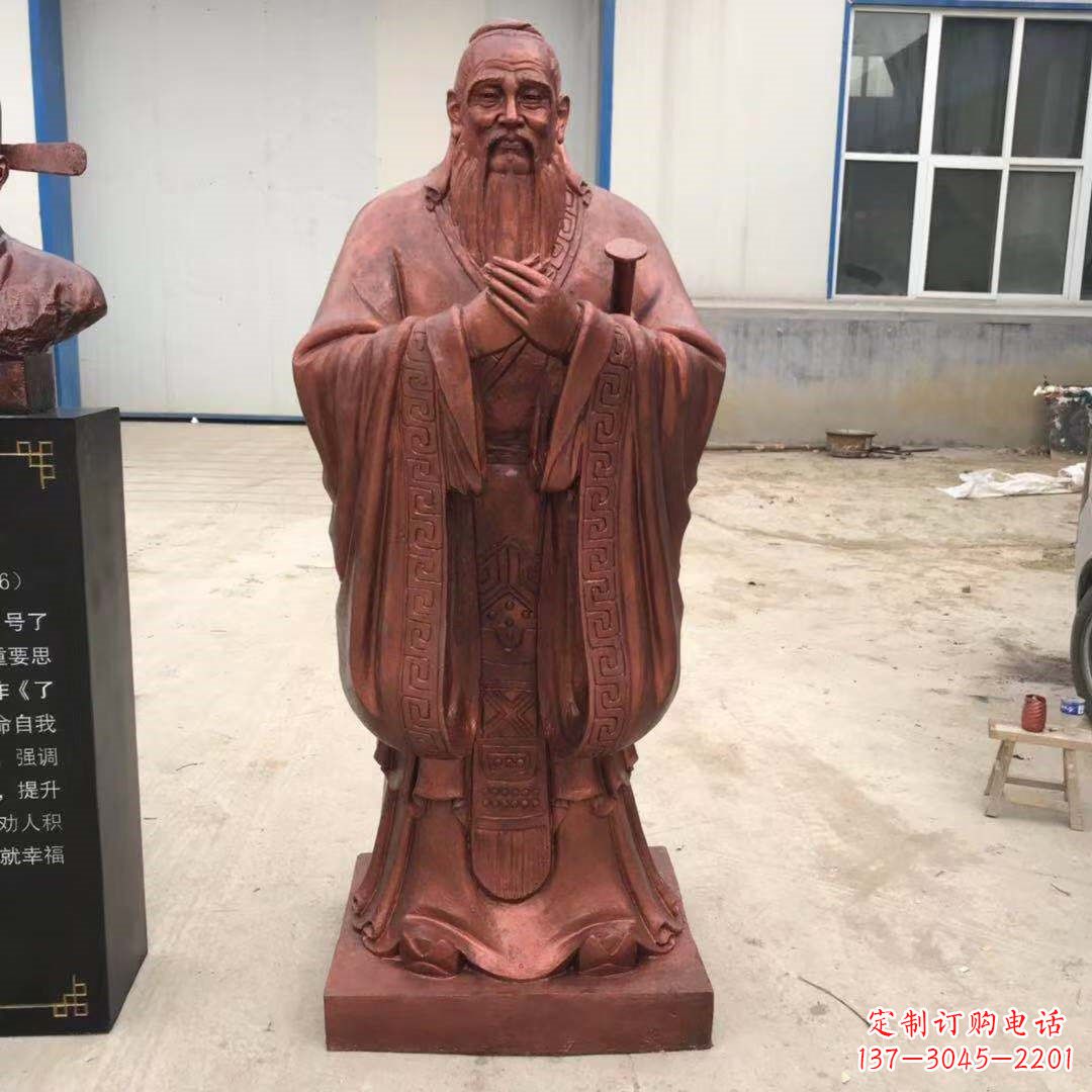 黄冈紫铜孔子雕塑像