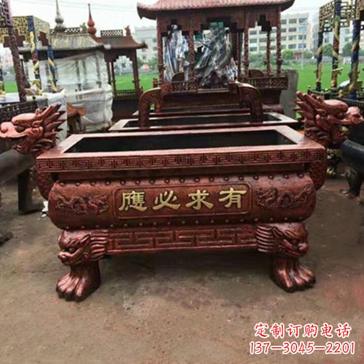 黄冈紫铜香炉雕塑