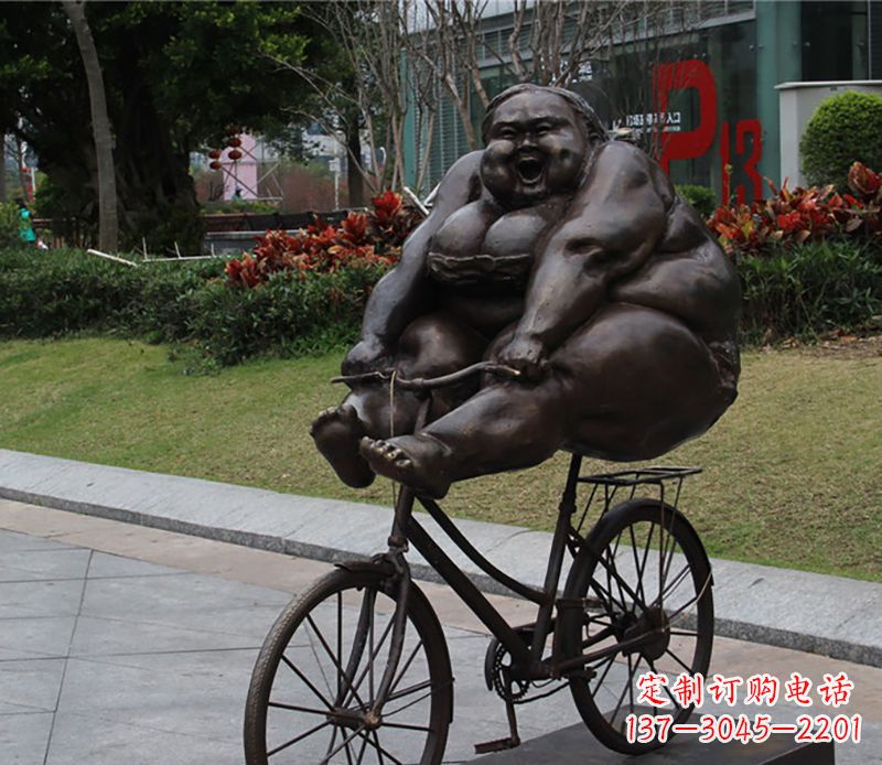 黄冈自行车铜雕