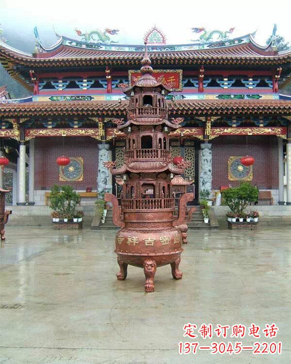 黄冈宗教庙宇香炉铜雕