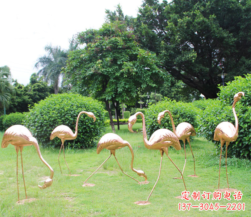 黄冈火烈鸟雕塑不锈钢