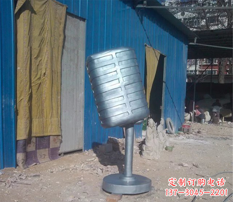 黄冈欧式不锈钢无线话筒雕塑